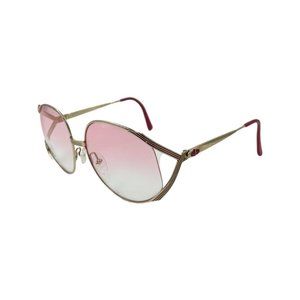 70's Butterfly CHRISTIAN DIOR Sunglasses Eyewear Gold Metal Frames Rose Tint